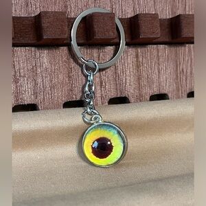glass globe Sunflower dual side keychain, BN